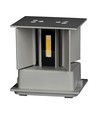 12W LED wandlamp - IP65 buiten, grijs, vierkant, verstelbare stralingshoek, incl. lichtbron
