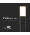 V-Tac 10W LED tuinlamp - Zwart, 80 cm, IP65, 230V