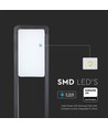 V-Tac 10W LED tuinlamp - Zwart, 80 cm, IP65, 230V