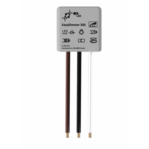 EasyDimmer500 - 250W LED dimmer, tuimel-/drukschakelaar dimmer, wisselschakeling, inbouw