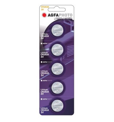CR1616 5-pack AgfaPhoto knoopcelbatterij - Lithium, 3V