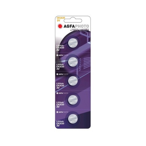 CR1620 5-pack AgfaPhoto knoopcelbatterij - Lithium, 3V