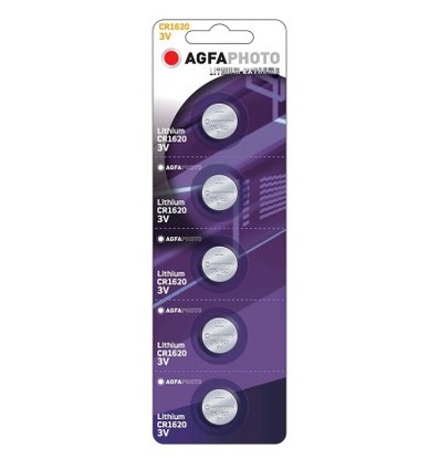 CR1620 5-pack AgfaPhoto knoopcelbatterij - Lithium, 3V