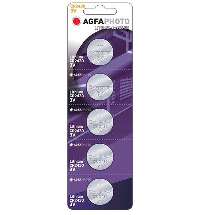 CR2430 5-pack AgfaPhoto knoopcelbatterij - Lithium, 3V