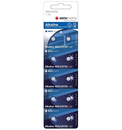 LR726/AG2 10-pack AgfaPhoto knoopcelbatterij - Alkaline, 1,5V
