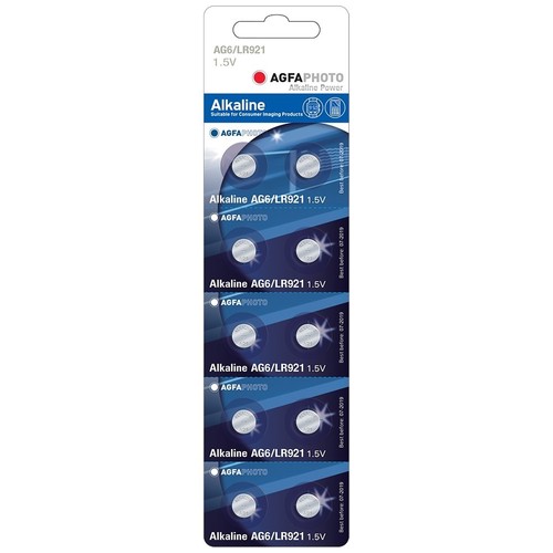 LR921/AG6 10-pack AgfaPhoto knoopcelbatterij - Alkaline, 1,5V