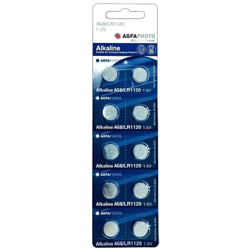 LR55/AG8 10-pack AgfaPhoto knoopcelbatterij - Alkaline, 1,5V