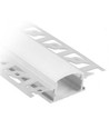 VT-8101 aluminium profiel voor inbouw - 2 meter, inclusief melkachtig wit cover en eindstukken