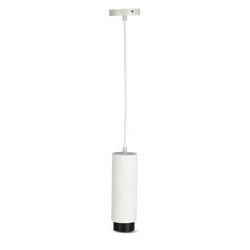 V-Tac moderne hanglamp - Wit met zwart, Ø8 cm, GU10