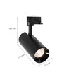 25W 3-fasen RA80 spanningsrail spot - Zwart, twee stralingshoeken