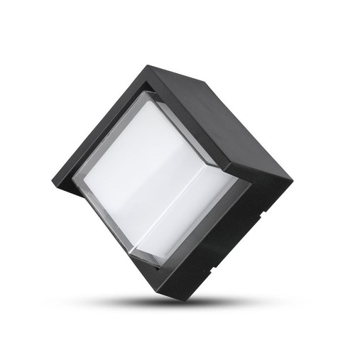 7W Wandlamp - IP65 buiten, vierkant, zwart, incl. lichtbron