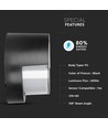 12W LED wandlamp - IP65 buiten, Rond, zwart, incl. lichtbron