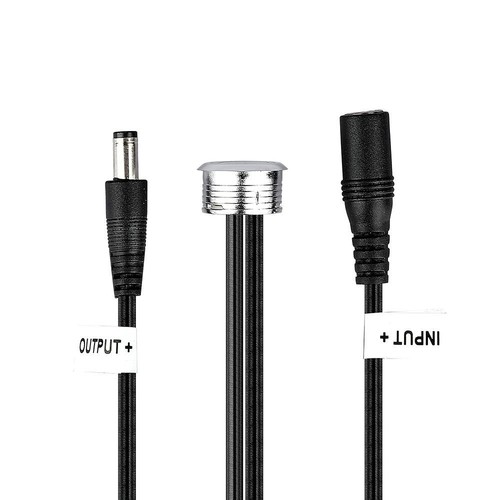 V-Tac LED touch schakelaar en dimmer - Zwart, 12V (60W), 1,5 meter, DC stekker
