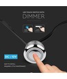 V-Tac LED touch schakelaar en dimmer - Zwart, 12V (60W), 1,5 meter, DC stekker