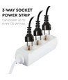 V-Tac stekkerdoos - 3 gewone stopcontacten, wit, 3 meter kabel