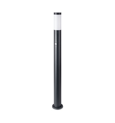 V-Tac zwarte tuinlamp - 110 cm, IP44 buiten, PIR sensor, E27 fitting, zonder lichtbron