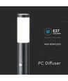 V-Tac zwarte tuinlamp - 110 cm, IP44 buiten, PIR sensor, E27 fitting, zonder lichtbron