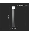 V-Tac vierkante tuinlamp - Zwart, 80 cm, IP54, GU10 fitting, zonder lichtbron, 230V