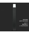 V-Tac vierkante tuinlamp - Zwart, 80 cm, IP54, GU10 fitting, zonder lichtbron, 230V