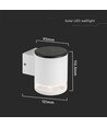 0,55W Wandlamp op zonne-energie LED - IP54, Wit