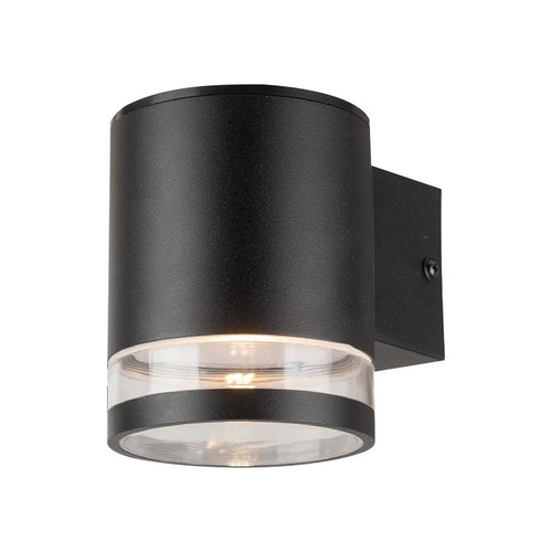 1W Wandlamp op zonne-energie LED - IP54, zwart, met sensor