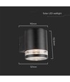 1W Wandlamp op zonne-energie LED - IP54, zwart, met sensor