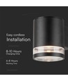 1W Wandlamp op zonne-energie LED - IP54, zwart, met sensor