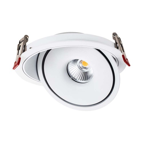 12W Ø12cm inbouwspot RA90 - Zaagmaat: Ø10,5 cm, Afmetingen: Ø12 cm, CCT - 3 lichtkleuren, 3-in-1, witte rand