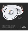 12W Ø12cm inbouwspot RA90 - Zaagmaat: Ø10,5 cm, Afmetingen: Ø12 cm, CCT - 3 lichtkleuren, 3-in-1, witte rand