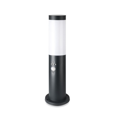 V-Tac zwarte tuinlamp - 45 cm, IP44 buiten, PIR sensor, E27 fitting, zonder lichtbron