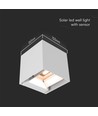 3W Wandlamp op zonne-energie LED - IP65, Wit, sensor