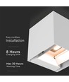 3W Wandlamp op zonne-energie LED - IP65, Wit, sensor