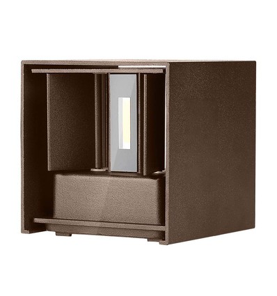 11W LED wandlamp - IP65 buiten, vierkant, corten kleur, verstelbare stralingshoek, incl. lichtbron