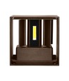 11W LED wandlamp - IP65 buiten, vierkant, corten kleur, verstelbare stralingshoek, incl. lichtbron