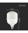 E27 50W LED-lamp - T140, met E40-fittingadapter