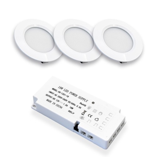 3 stuks Reco68 meubelspot - Mat wit, incl. voeding