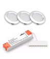 3 st. Reco68 meubelspot dimbaar - Geborsteld staal, incl. dimbare voeding