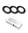 3 stuks Reco68 meubelspot - Zwart, incl. voeding
