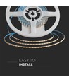 V-Tac 8W/m LED-strip - 5m, 3mm breed, IP20, 24V, 120 LED per meter