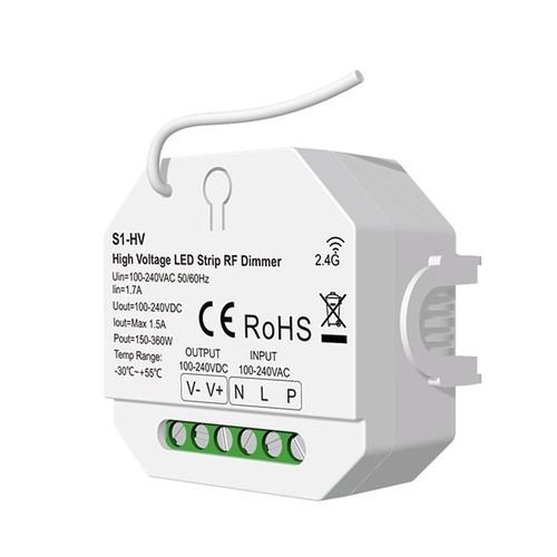 LEDlife rWave 230V LED strip dimmer - RF, push-dim, 360W