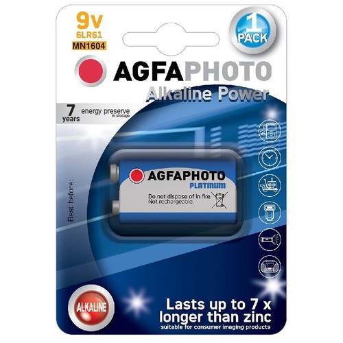B1 1 stuk AgfaPhoto batterij - Alkaline, 9V