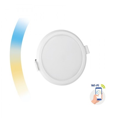 12W Smart Home LED inbouwpanel - Tuya/Smart Life, Google Home en app, zaagmaat: Ø15,5 cm, afmetingen: Ø16,2 cm