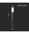 V-Tac zwarte tuinlamp - 80 cm, IP44 buiten, E27 fitting, zonder lichtbron