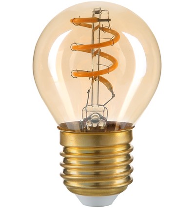 E27 3W LED-lamp - G45, filament, rookglas