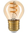 E27 3W LED-lamp - G45, filament, rookglas