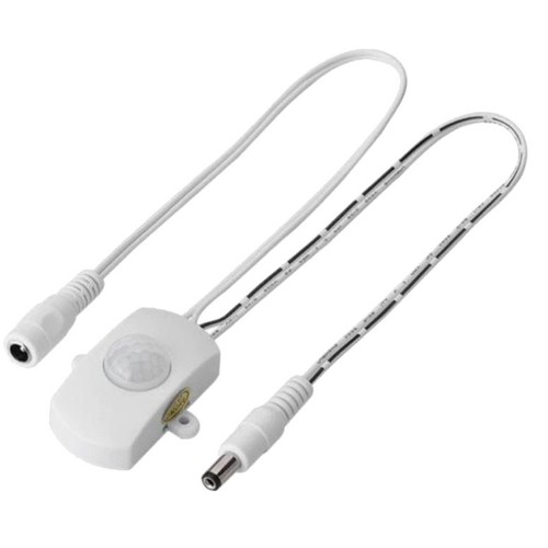 Witte PIR-sensor voor LED-strip - 12V (60W), 24V (120W), met schroefklemmen