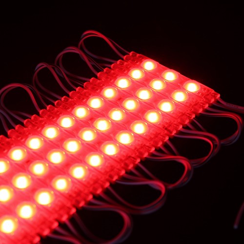 1,1W per stuk Waterdichte rode LED-module - 12V DC, IP66, perfect voor borden en speciale oplossingen