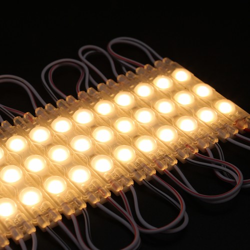 1,1W per stuk Waterdichte warm witte LED module - 12V DC, IP66, perfect voor borden en speciale oplossingen