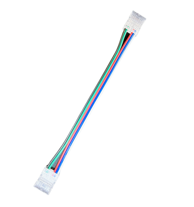 Verbindingsstuk met kabel voor LED-strip - 12mm, RGB+W COB, IP20, 5V-24V