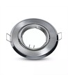 Set van 2 MR16 of GU10 Downlight kit - Zonder lichtbron, geborsteld staal, zaagmaat: Ø7 cm, afmetingen: Ø9,3 cm